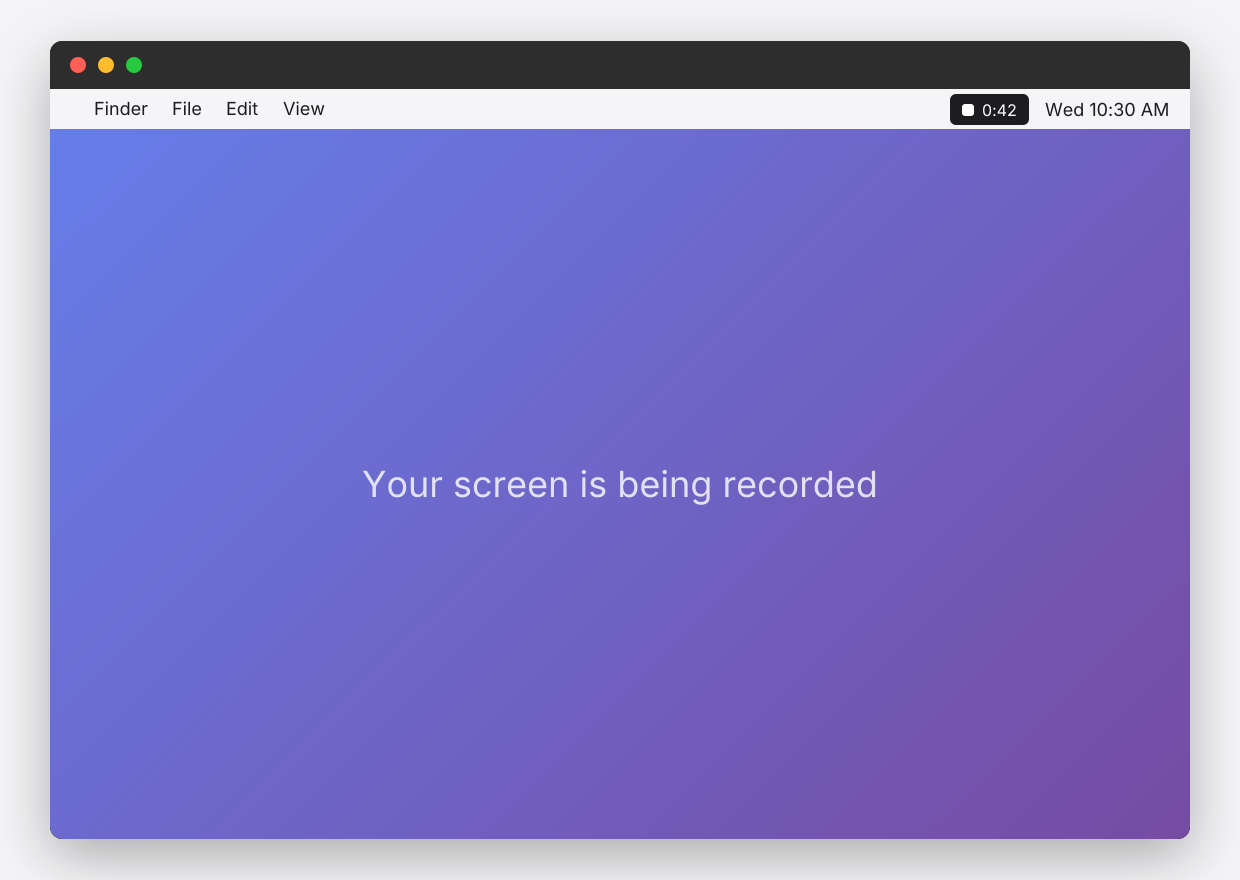 Mac screen recording in progress